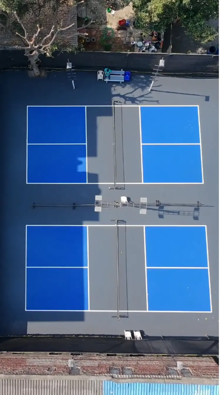 Aerial view of Impact Play Sports pickleball courts